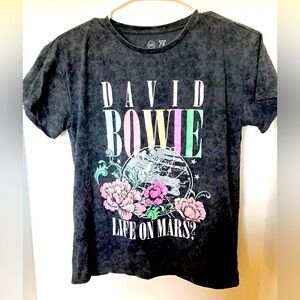 David Bowie Teen Girls XL(14-16) Gray T-Shirt Wonder Nation Life On Mars